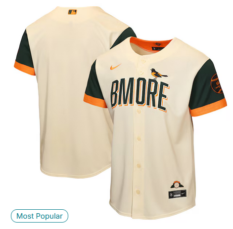 youth Baltimore Orioles blank Cream Nike 2026 City Connect Stadium Jersey->baltimore orioles->MLB Jersey